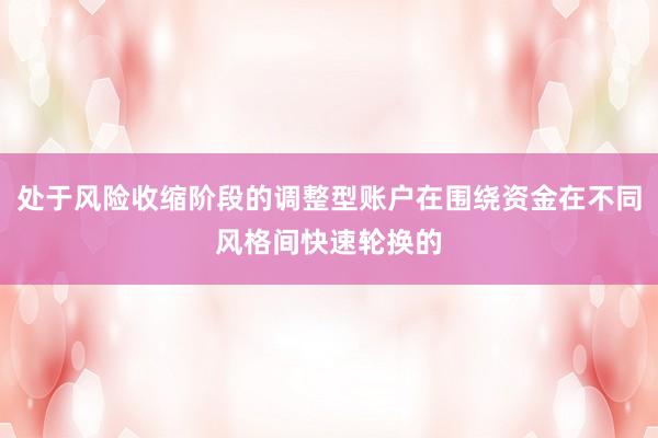 处于风险收缩阶段的调整型账户在围绕资金在不同风格间快速轮换的