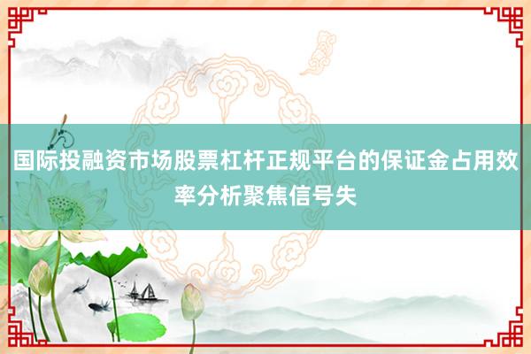 国际投融资市场股票杠杆正规平台的保证金占用效率分析聚焦信号失