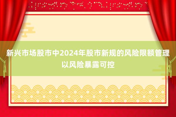 新兴市场股市中2024年股市新规的风险限额管理以风险暴露可控