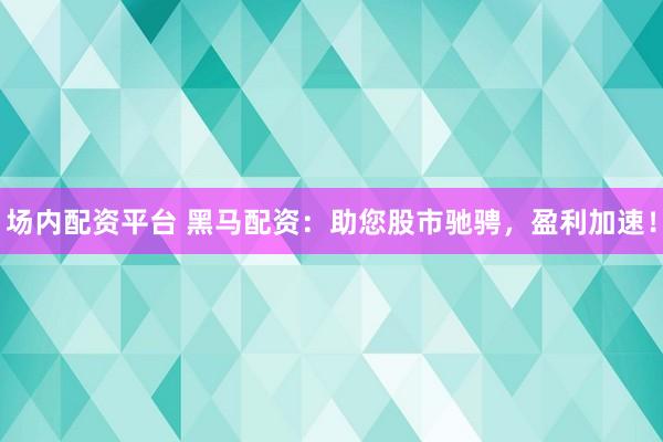 场内配资平台 黑马配资：助您股市驰骋，盈利加速！