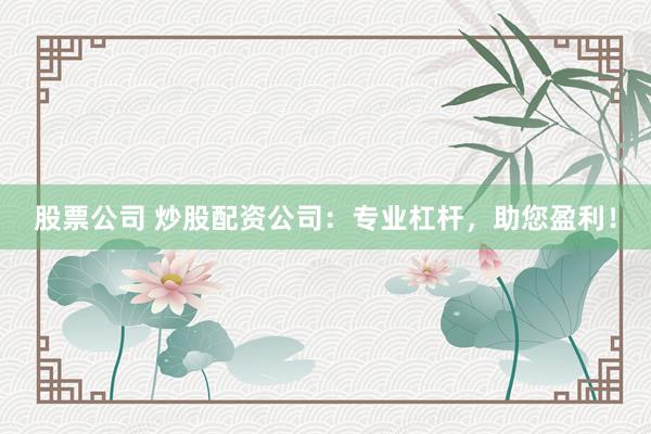 股票公司 炒股配资公司：专业杠杆，助您盈利！