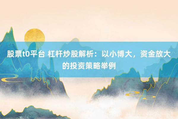 股票t0平台 杠杆炒股解析：以小博大，资金放大的投资策略举例