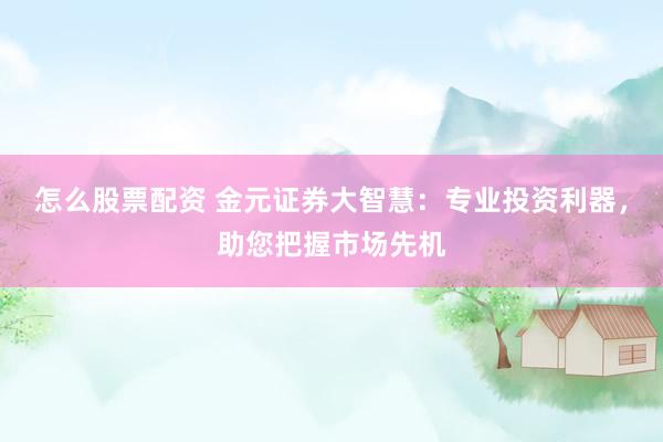 怎么股票配资 金元证券大智慧：专业投资利器，助您把握市场先机