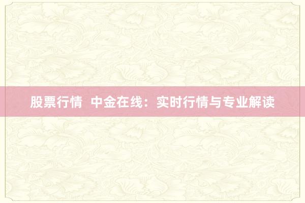 股票行情  中金在线：实时行情与专业解读