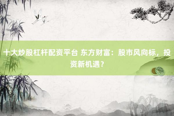 十大炒股杠杆配资平台 东方财富：股市风向标，投资新机遇？